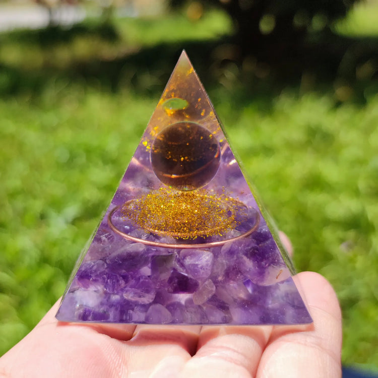 Orgonite Pyramid Purple Crystal